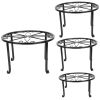 4Packs Iron Plotted Plant Stands Shelves Heavy Duty Round Flower Pot Holder Rack Home Yard Garden Patio Décor