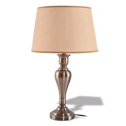 25" Antique Brass Table Lamp with LED Bulb