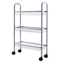 3-Tiers Metal Storage Rack Baskets Shelf