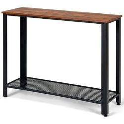 Metal Frame Wood Console Sofa Table with Storage Shelf