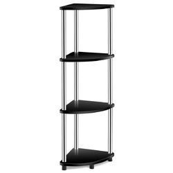 4-Tier Light Duty Living Room Display Stand Corner Shelf