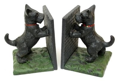 Cast Iron Scottie Standing Bookends