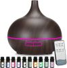 Oil Diffuser Gift Set - Essential Oil Diffuser with 14 LED Light Colors, Remote Control Wood Grain Diffusers for Home