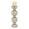 DecMode Silver Metal Handmade Pillar Candle Holder