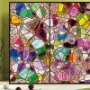 European Stained Glass Window Film Vintage Church Art Static Cling Film No Glue Sliding Door Decal,15x47 inch