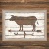 "Farmhouse Cow" By Annie LaPoint, Printed Wall Art, Ready To Hang Framed Poster, Beige Frame