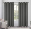 Blackout Curtains for Bedroom Pack of 2 Window Hanging Panels 52 x 84 inch Grey Blind Off Grommet Curtains Thick Black Out Window Screen No Light Drap