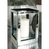 DecMode Silver Glass Pillar Hurricane Lamp with Mirrored Accents