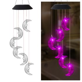 LED Colorful Solar Power Wind Chime Crystal Hummingbird Butterfly Waterproof Outdoor Windchime Solar Light for Garden outdoor (Emitting Color: 05, Ships From: China)