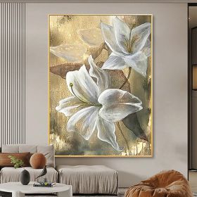 Hand Painted Oil Paintings Hand Painted High quality Flowers Contemporary Modern Rolled Canvas Living Room Hallway Luxurious Decorative Painting (Style: 01, size: 50X70cm)